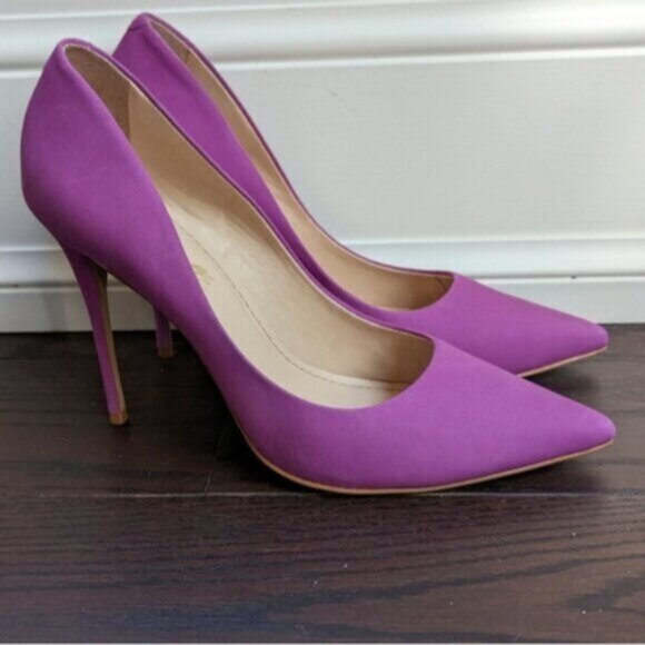 L'Intervalle purple leather stilletto pointed toe heels - Picture 1 of 8